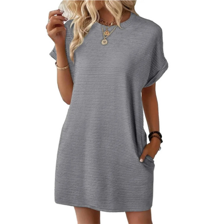LIADAN | CASUAL MINIMALIST ROUND NECK SUMMER DRESS