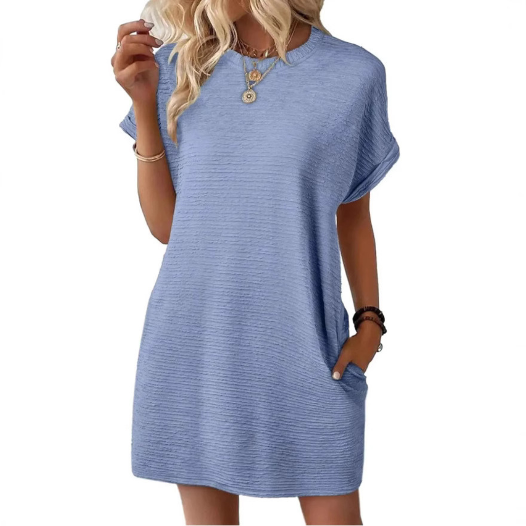 LIADAN | CASUAL MINIMALIST ROUND NECK SUMMER DRESS