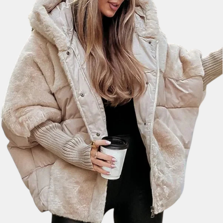 LAOISE | OVERSIZED HOODED PATCHWORK PUFFER JACKET