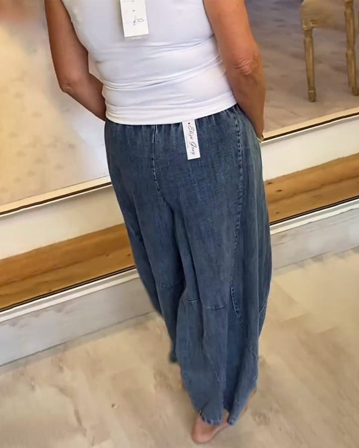 Roisin | Relaxed Elastic Waist Denim Trousers