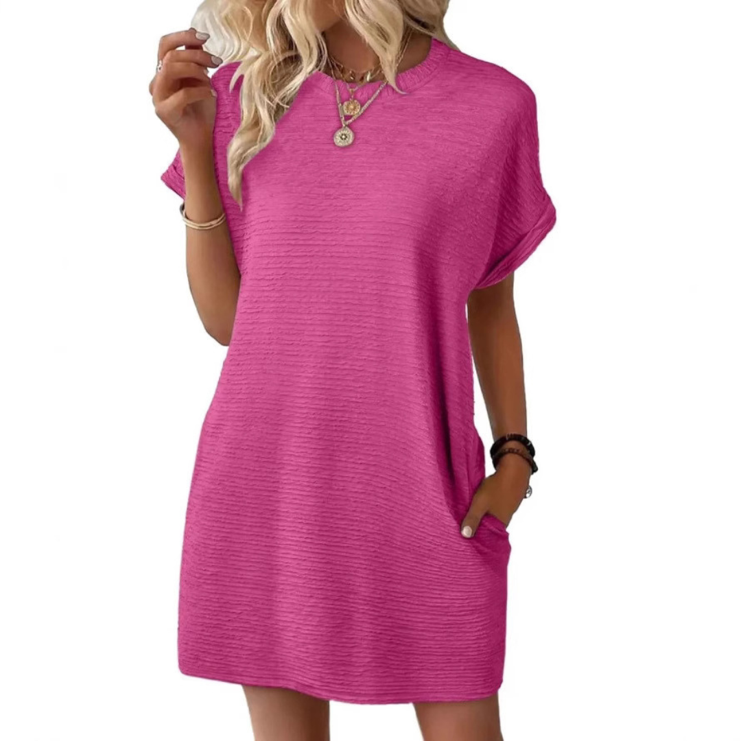 LIADAN | CASUAL MINIMALIST ROUND NECK SUMMER DRESS