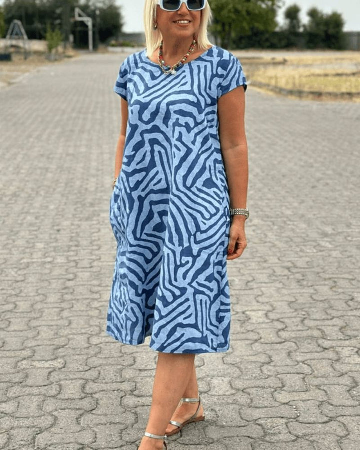 AMY | ROUND NECK ELEGANT DRESS