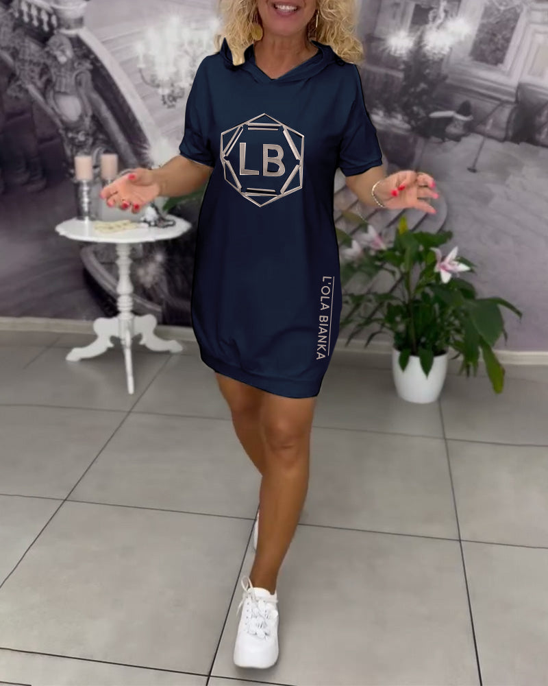 EIMEAR | PRINTED SPORTY HOODED DRESS