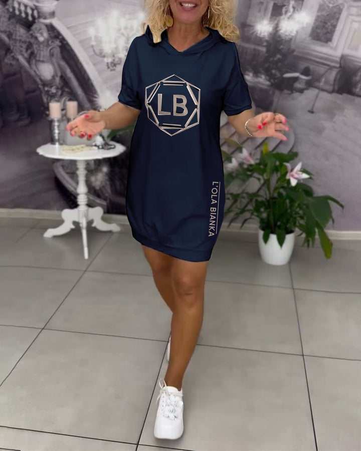 EIMEAR | PRINTED SPORTY HOODED DRESS