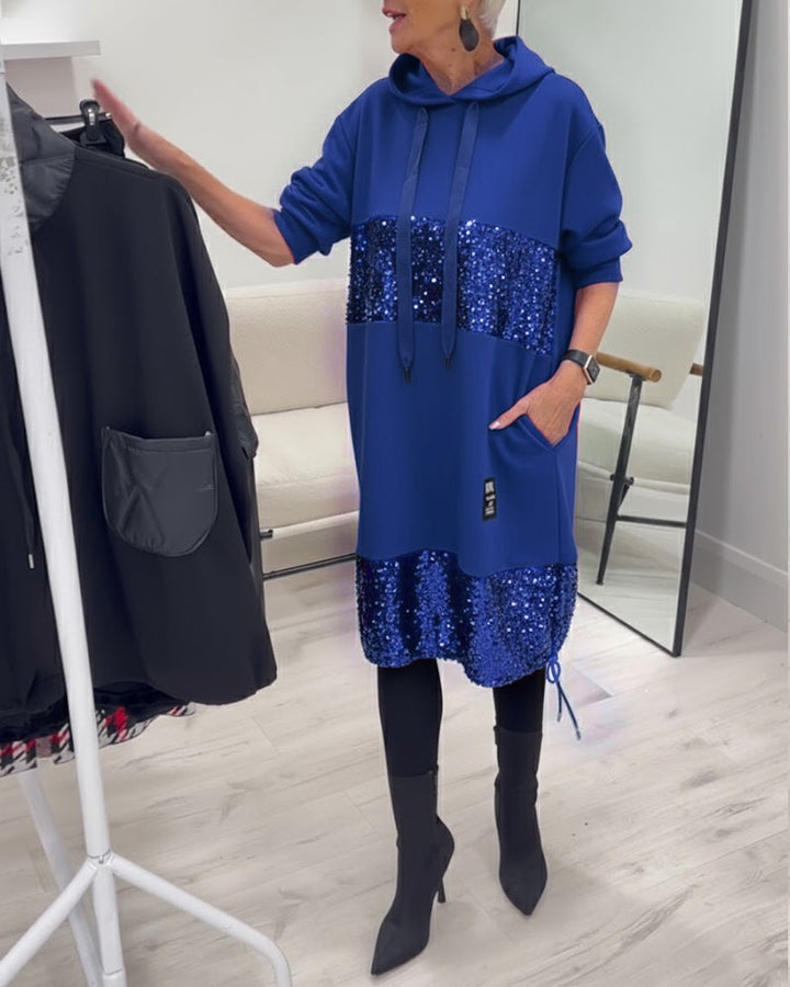SAOIRSE | TRENDY PATCHWORK HOODED DRESS