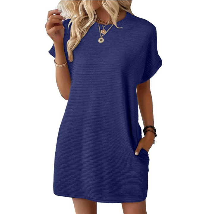 LIADAN | CASUAL MINIMALIST ROUND NECK SUMMER DRESS