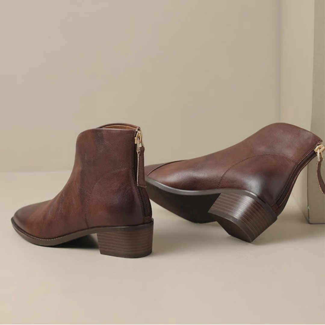 Charlotte | Luxury Ankle Boots with Low Heels