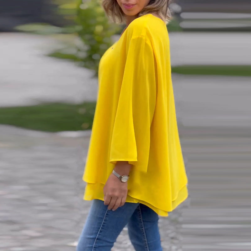 Selindra | Stylish V-Neck Flowy Top