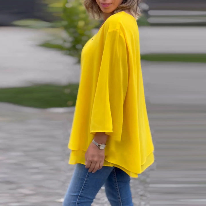 Selindra | Stylish V-Neck Flowy Top
