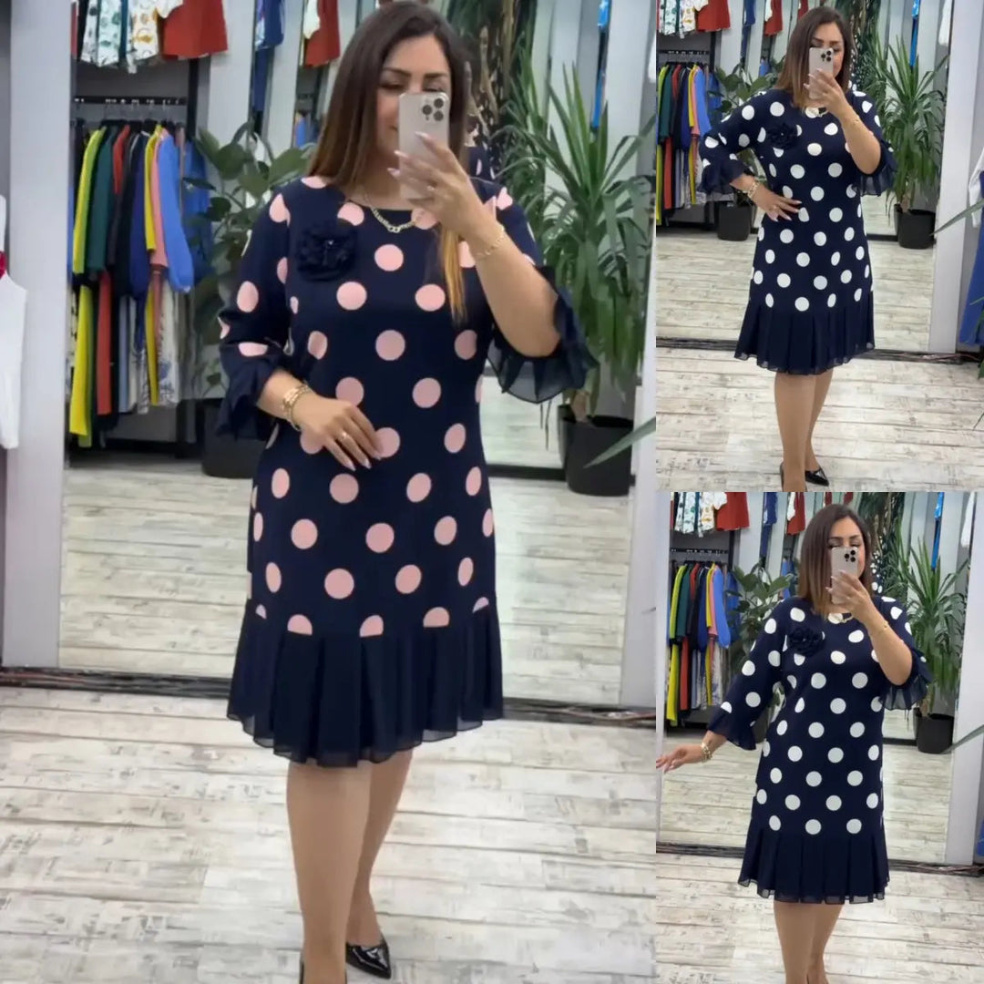 Ríonach | PLEATED POLKA DOT DRESS