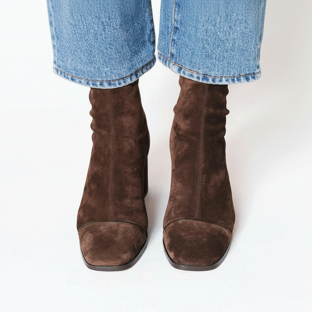 SÍLE | ELEGANT SQUARE-TOE ANKLE BOOTS