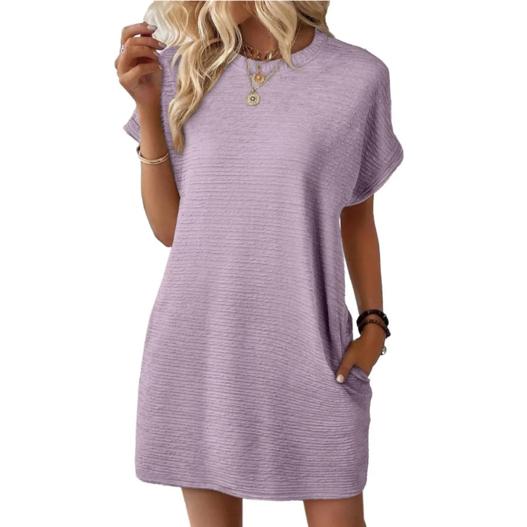 LIADAN | CASUAL MINIMALIST ROUND NECK SUMMER DRESS