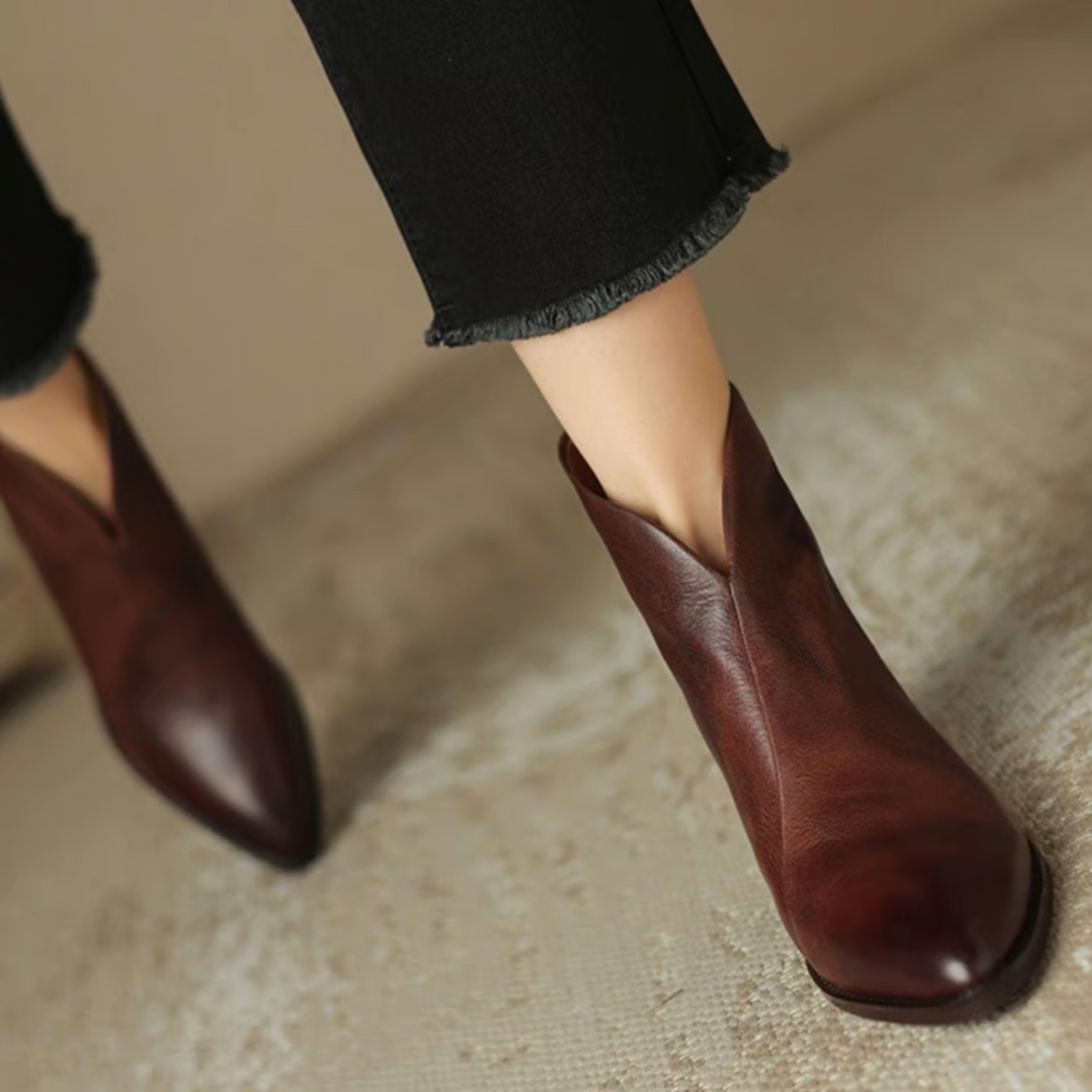 Charlotte | Luxury Ankle Boots with Low Heels
