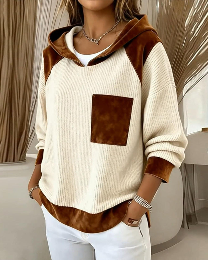 NUALA | CASUAL COLOUR BLOCK HOODIE