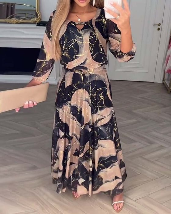 Deirdre | Printed Chiffon Maxi Dress