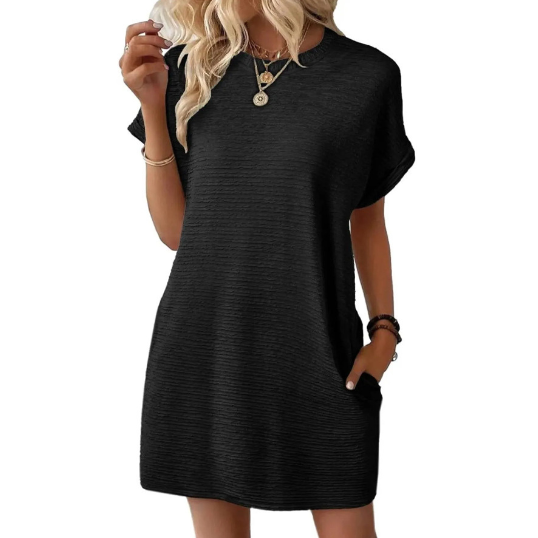 VANESSA | MINIMALISTIC ROUND NECK DRESS