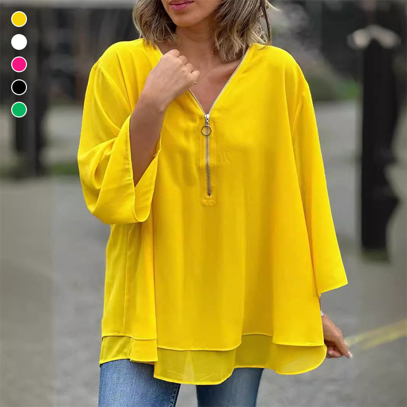 Selindra | Stylish V-Neck Flowy Top