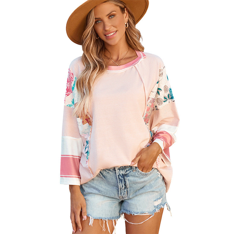 NESSA | LIGHTWEIGHT PATCHWORK BATWING TOP