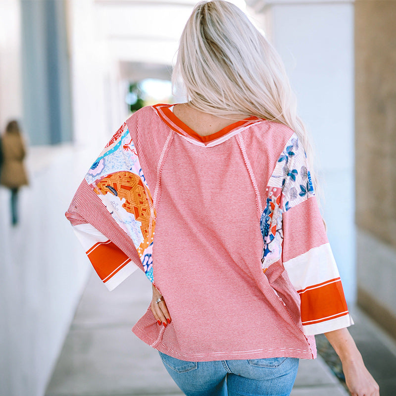 NESSA | LIGHTWEIGHT PATCHWORK BATWING TOP