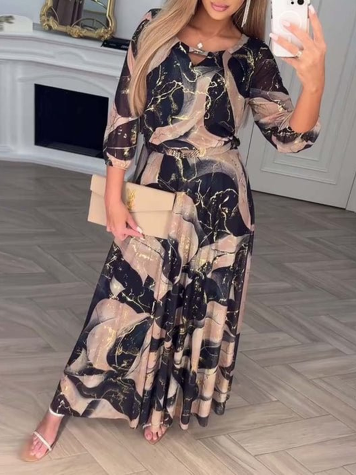 Deirdre | Printed Chiffon Maxi Dress