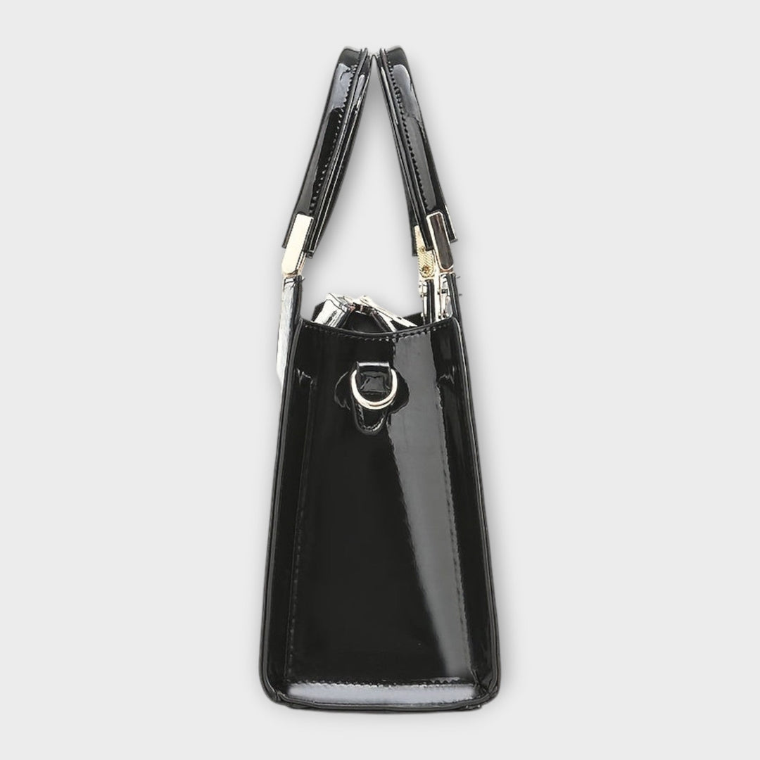 TARA | GLOSSY CROC-EFFECT HANDBAG
