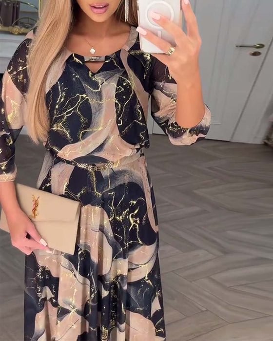 Deirdre | Printed Chiffon Maxi Dress