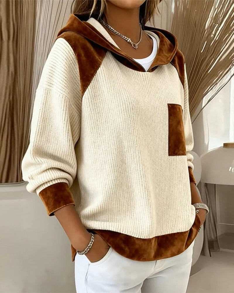 NUALA | CASUAL COLOUR BLOCK HOODIE
