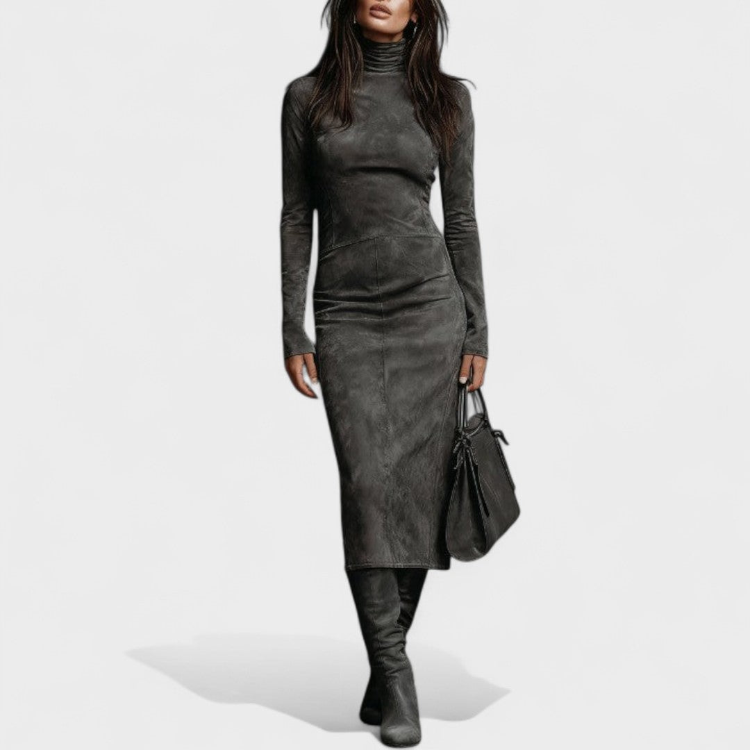 ESTHER | ELEGANT SUEDE-STYLE DRESS