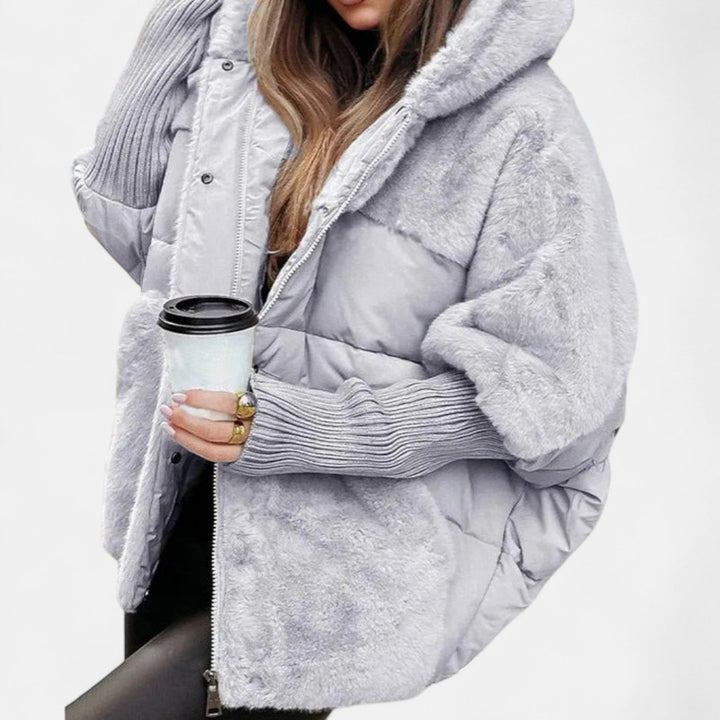 LAOISE | OVERSIZED HOODED PATCHWORK PUFFER JACKET